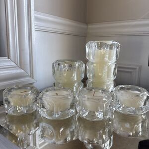 Vtg Candle 6 Pc Set By Element Crystal Czech Republic